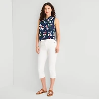 St. John's Bay Womens Tall Sleeveless Regular Fit Button-Down Shirt