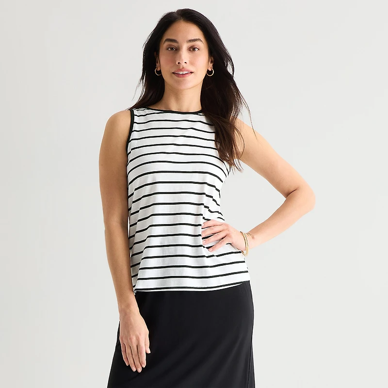 St. John's Bay Womens Tall Crew Neck Sleeveless Tank Top