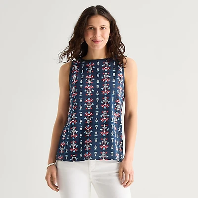 St. John's Bay Womens Tall Crew Neck Sleeveless Tank Top