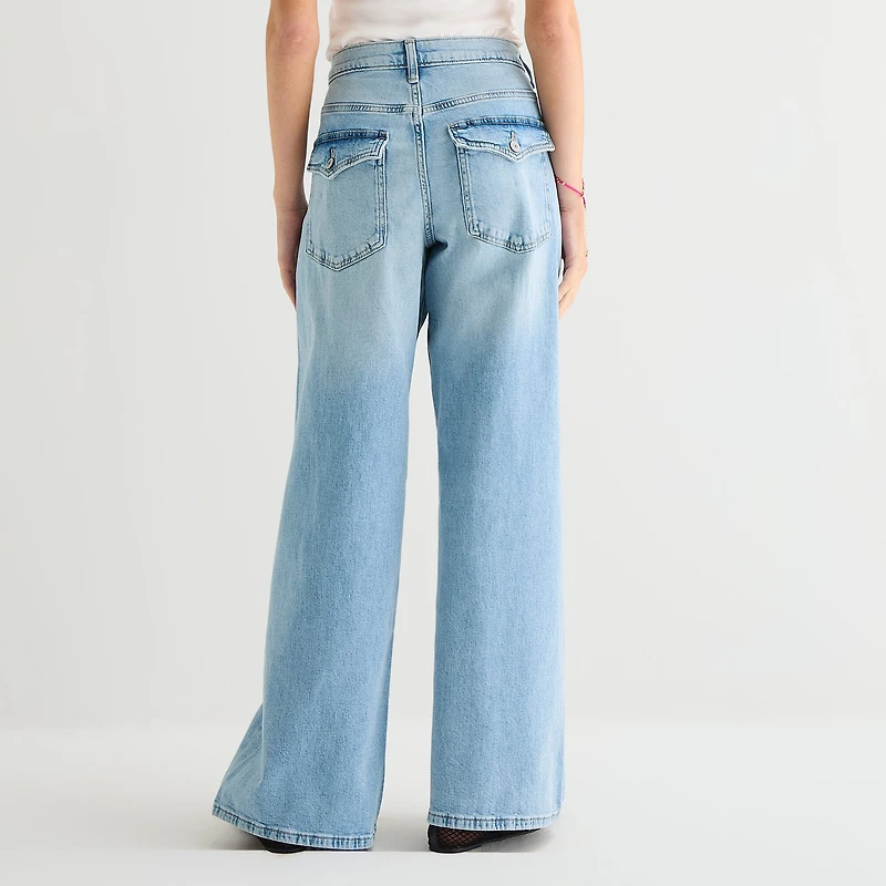 Arizona Womens Juniors Short Low Rise Baggy Fit Jean