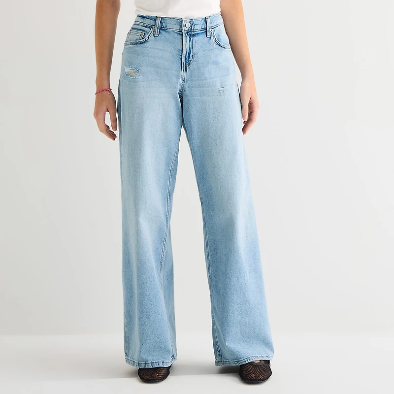 Arizona Womens Juniors Short Low Rise Baggy Fit Jean