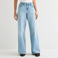 Arizona Womens Juniors Short Low Rise Baggy Fit Jean