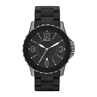 Relic® Mens Black Silicone Wrapped Stainless Steel Watch ZR12092