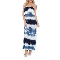 White Mark Kalea Womens Scoop Neck Sleeveless Tie-Dye Maxi Dress