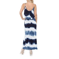 White Mark Kalea Womens Scoop Neck Sleeveless Tie-Dye Maxi Dress
