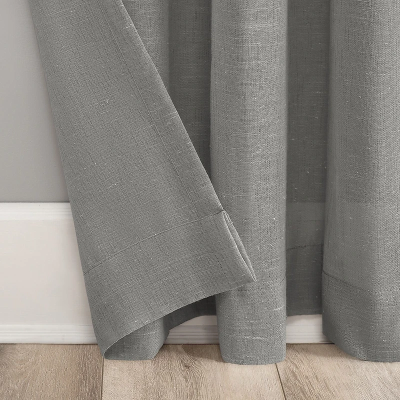 Archaeo Akari Slub Textured Linen Blend Grommet Top Sheer Single Curtain Panel