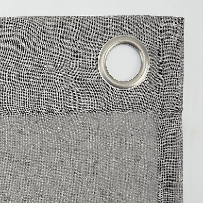 Archaeo Akari Slub Textured Linen Blend Grommet Top Sheer Single Curtain Panel