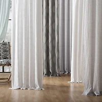 Archaeo Akari Slub Textured Linen Blend Grommet Top Sheer Single Curtain Panel