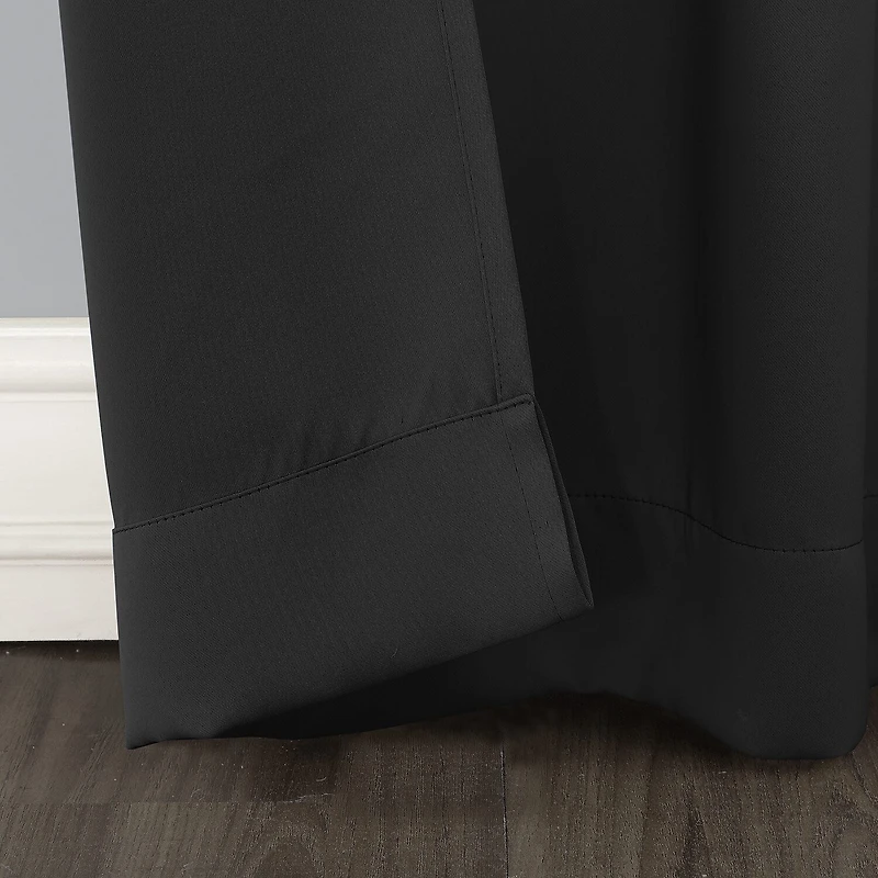 Sun Zero Evan Blackout Grommet Top Single Patio Door Curtain