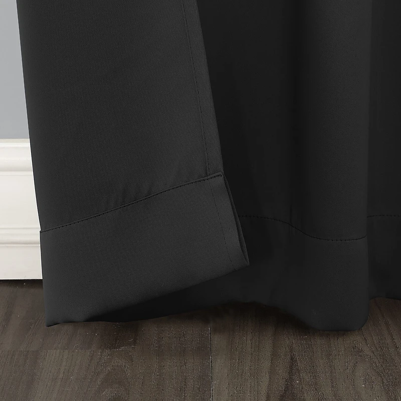 Sun Zero Evan Rod Pocket Energy Saving Blackout Single Curtain Panel