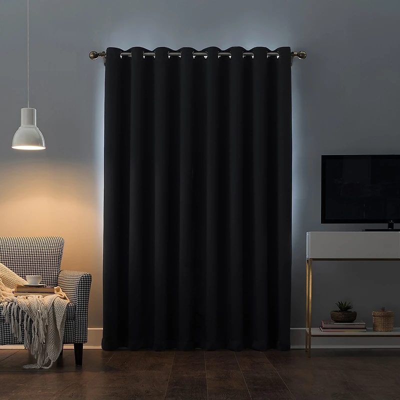 Sun Zero Oslo Grommet Top Energy Saving 100% Blackout Single Curtain Panel