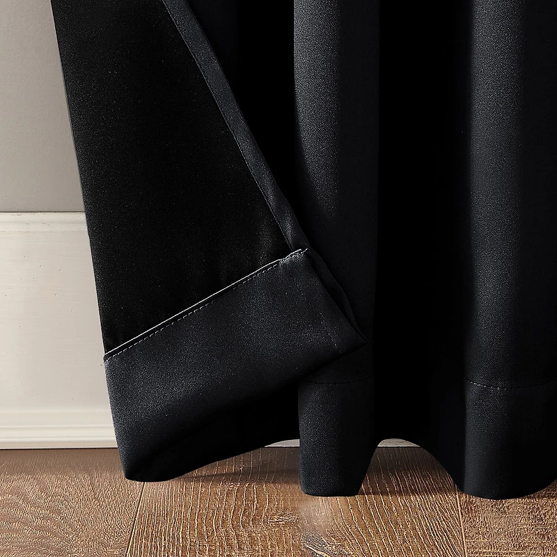 Sun Zero Oslo Rod Pocket Energy Saving 100% Blackout Single Curtain Panel
