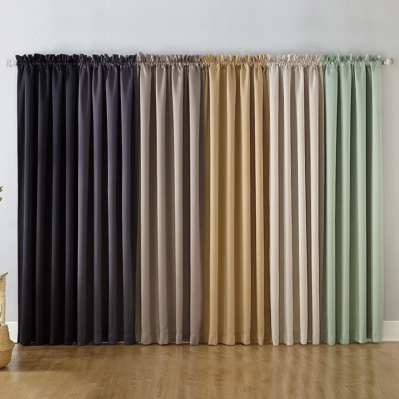 Sun Zero Oslo Rod Pocket Energy Saving 100% Blackout Single Curtain Panel