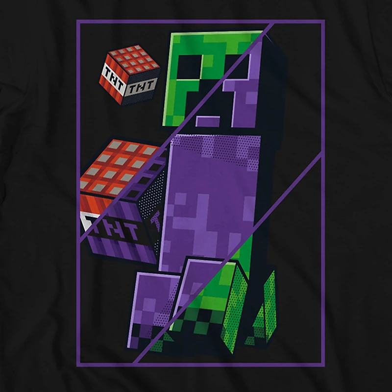 Little & Big Kid Boys Crew Neck Short Sleeve Regular Fit Minecraft Graphic T-Shirt