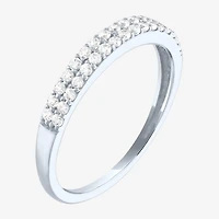 (G-H / Si2-I1) Womens 3MM 1/4 CT. T.W. Lab Grown White Diamond 10K Gold Anniversary Wedding Band