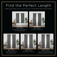 Eclipse Kerry Watercolor Ogee Rod Pocket Energy Saving Blackout Set of 2 Curtain Panel