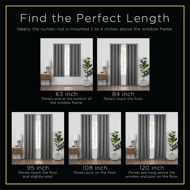 Eclipse Fresno Rod Pocket Blackout Single Curtain Panel