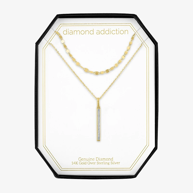 Diamond Addiction Womens 2-pc. Diamond Accent Natural White Diamond Sterling Silver Necklace Set