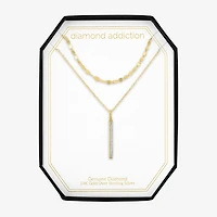 Diamond Addiction Womens 2-pc. Diamond Accent Natural White Diamond Sterling Silver Necklace Set