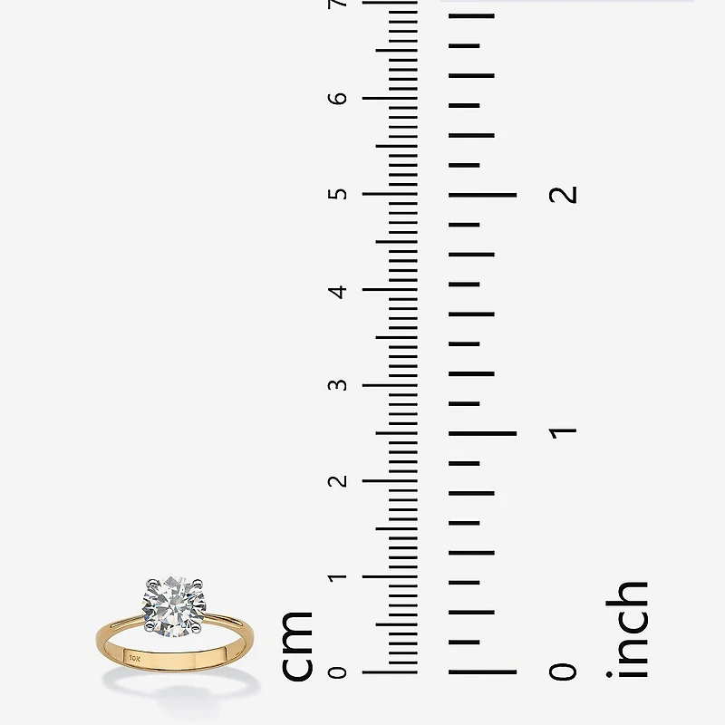 DiamonArt® Womens 2 1/2 CT. T.W. Genuine White Topaz 10K Gold Round Engagement Ring