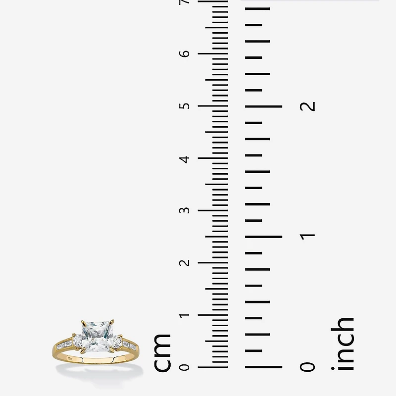 DiamonArt® Womens 2 1/5 CT. T.W. White Cubic Zirconia 10K Gold Square Engagement Ring