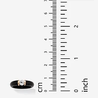 Womens 5MM Genuine Black Jade 10K Gold Band