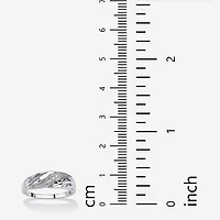 Mens 2MM Diamond Accent Natural White Platinum Over Silver Band