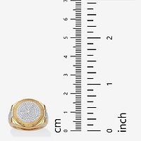 Mens 1/6 CT. T.W. Natural White Diamond 18K Gold Over Silver Fashion Ring
