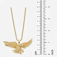 DiamonArt® Mens 1 CT. T.W. White Cubic Zirconia 14K Gold Over Brass Round Pendant Necklace