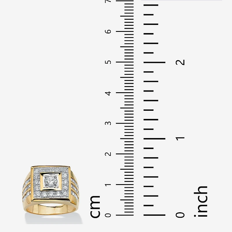 Mens 2 1/5 CT. T.W. Cubic Zirconia 14K Gold Over Brass Round Fashion Ring
