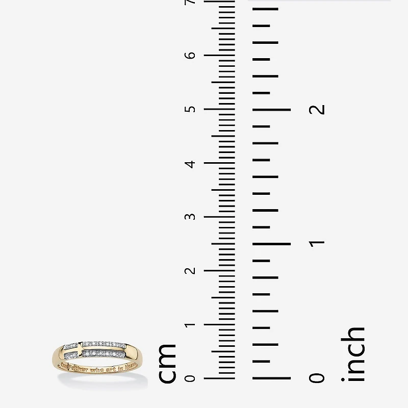 Sideways Mens Diamond Accent Natural White 10K Gold Cross Fashion Ring