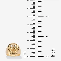 Mens Diamond Accent Natural White 18K Gold Over Silver Fashion Ring