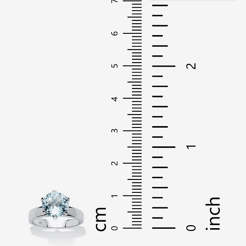 Womens Genuine Blue Topaz Sterling Silver Cocktail Ring