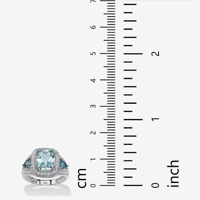 Womens Genuine Blue Topaz Cocktail Ring