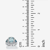 Womens Genuine Blue Topaz Cocktail Ring
