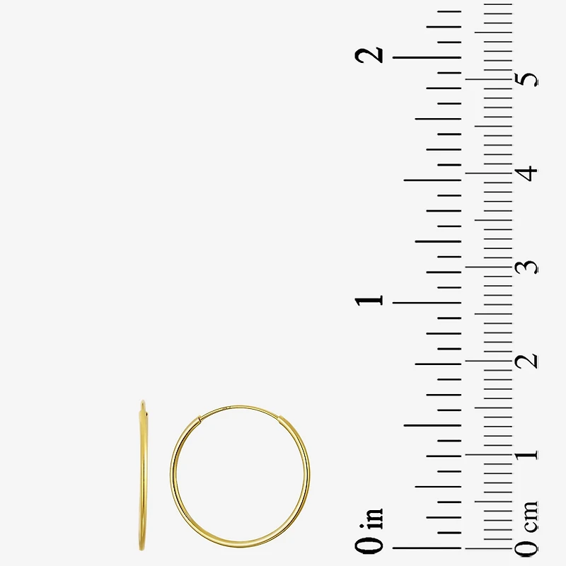 Womens 10K Gold 20mm Round Hoop Earrings