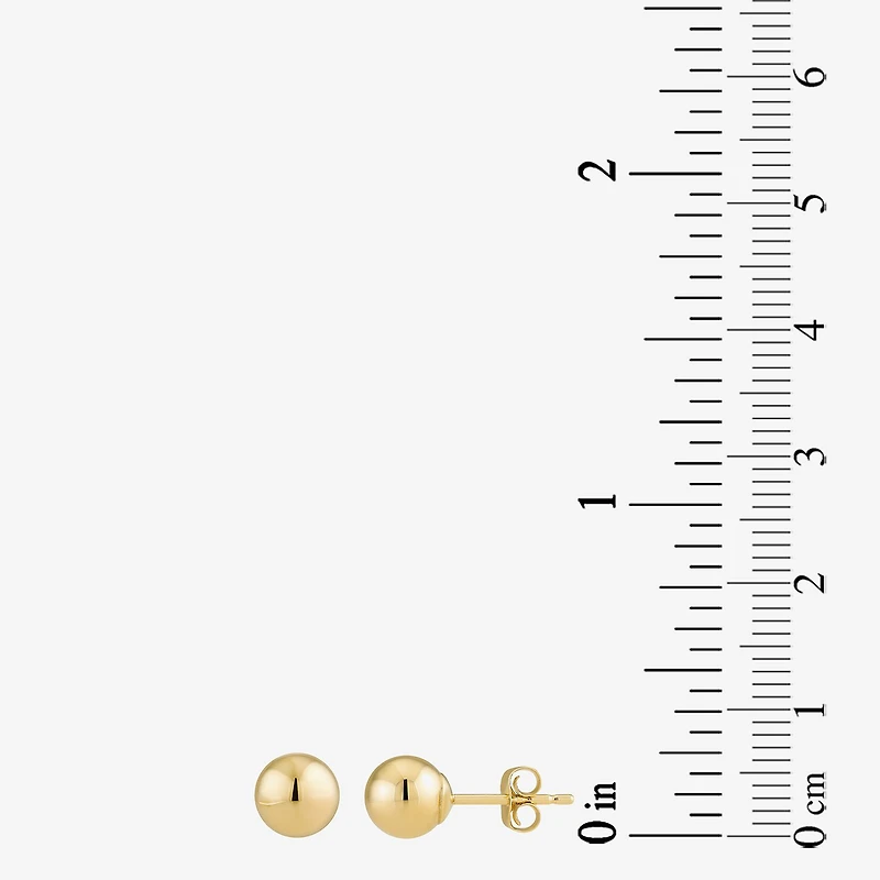 10K Gold 7mm Ball Stud Earrings