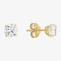 Cubic Zirconia 14K Gold 4mm Stud Earrings