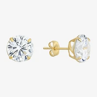 Cubic Zirconia 14K Gold 8mm Stud Earrings