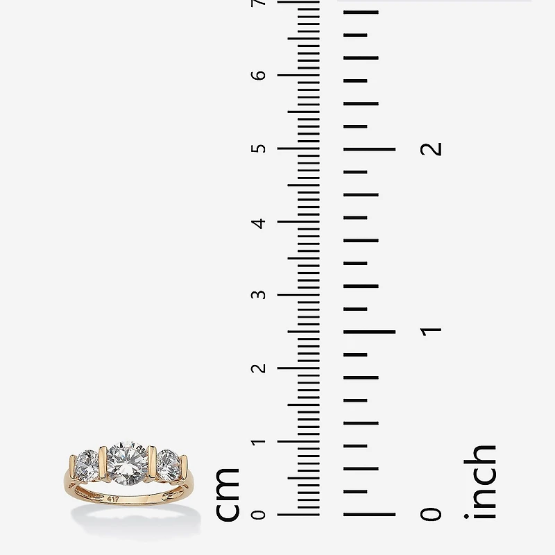 DiamonArt® Womens CT. T.W. White Cubic Zirconia 10K Gold Engagement Ring
