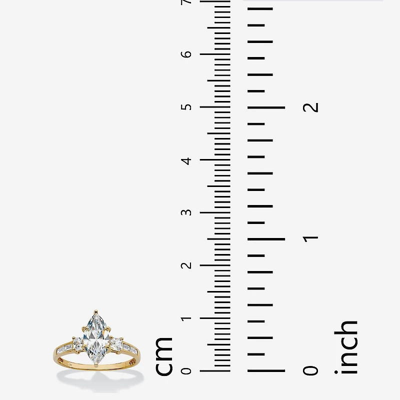 DiamonArt® Womens 2 1/2 CT. T.W. White Cubic Zirconia 10K Gold Engagement Ring