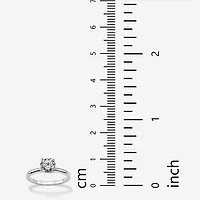 DiamonArt® Womens 1 1/10 CT. T.W.  White Cubic Zirconia Sterling Silver Round Engagement Ring