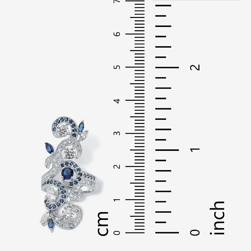 DiamonArt® Womens 1 3/4 CT. T.W. White Cubic Zirconia Sterling Silver Round Cocktail Ring