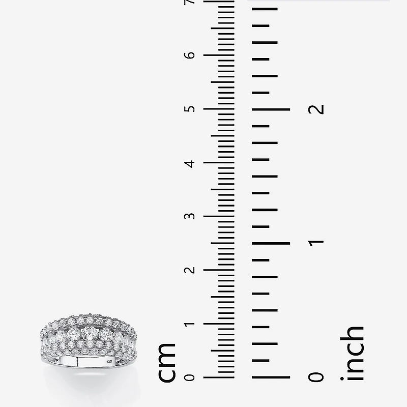 DiamonArt® Womens 1 1/4 CT. T.W. White Cubic Zirconia Platinum Over Silver Round Engagement Ring
