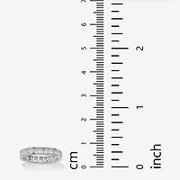 DiamonArt® 4MM 5 1/4 CT. T.W. White Cubic Zirconia Platinum Over Silver Square Band