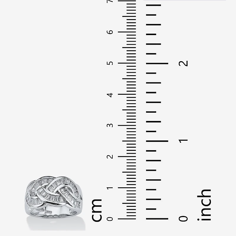DiamonArt® Womens 1 3/4 CT. T.W. White Cubic Zirconia Platinum Over Silver Cocktail Ring