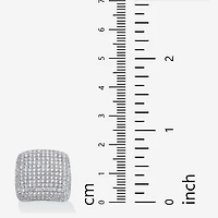 Womens Cubic Zirconia Sterling Silver Cocktail Ring
