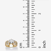 DiamonArt® Womens 1/4 CT. T.W. White Cubic Zirconia 18K Gold Over Silver Engagement Ring