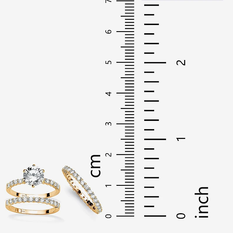 Womens 3 3/4 CT. T.W. Cubic Zirconia 14K Gold Over Silver Bridal Set