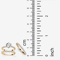 Womens 3 3/4 CT. T.W. Cubic Zirconia 14K Gold Over Silver Bridal Set